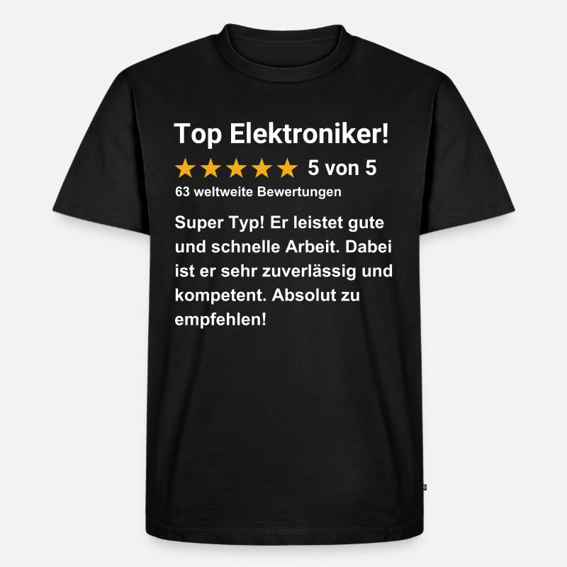Top Elektroniker - Männer Premium Bio T-Shirt - Schwarz