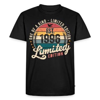 Birthday Gift 1996 Vintage 1996 Retro 1996 - Men's Premium Organic T-Shirt - black - Front - Nico (187cm)
