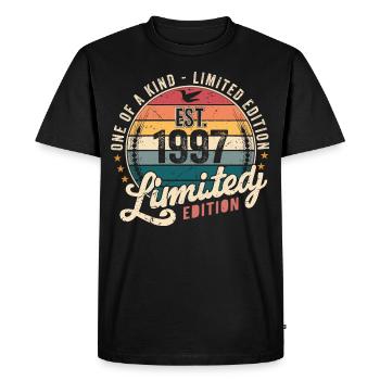 Birthday Gift 1997 Vintage 1997 Retro 1997 - Men's Premium Organic T-Shirt - black - Front - Nico (187cm)