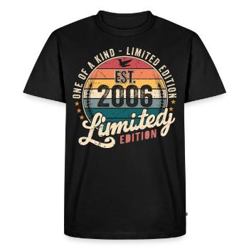 Birthday Gift 2006 Vintage 2006 Retro 2006 - Men's Premium Organic T-Shirt - black - Front - Nico (187cm)