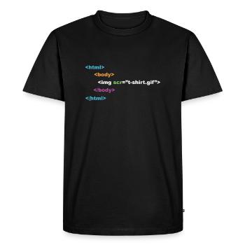 HTML-Programmierer Computer-Nerd - Männer Premium Bio T-Shirt - Schwarz - Vorne - Nico (187cm)