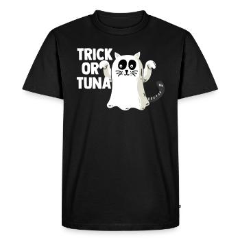 Halloween au bonbons ou au thon - T-shirt Premium bio Homme - noir - Devant - Nico (187cm)