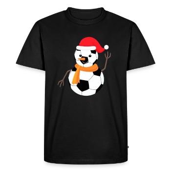 Soccer Snowman - Men's Premium Organic T-Shirt - black - Front - Nico (187cm)