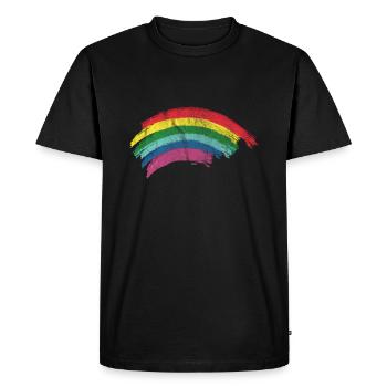 En détresse Rainbow LGBT Hommes Femmes World Peace - T-shirt Premium bio Homme - noir - Devant - Nico (187cm)