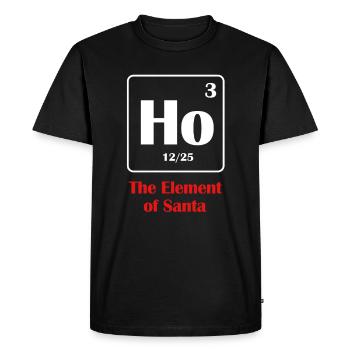 The Element Of Santa Ho Funny Science Joke Puns - Men's Premium Organic T-Shirt - black - Front - Nico (187cm)