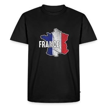 Drapeau Patriotique France Patriote Nationalisme Français - T-shirt Premium bio Homme - noir - Devant - Nico (187cm)