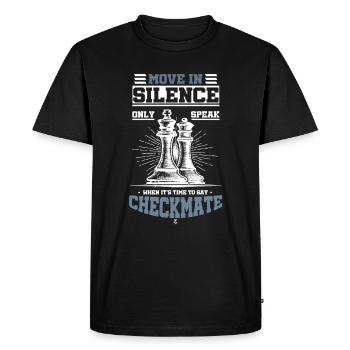 Move In Silence Only Parler aux échecs du compagnon - T-shirt Premium bio Homme - noir - Devant - Nico (187cm)