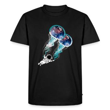 Nébuleuse Galaxie Astronaute De l’espace Extra-atmosphérique Méduses - T-shirt Premium bio Homme - noir - Devant - Nico (187cm)