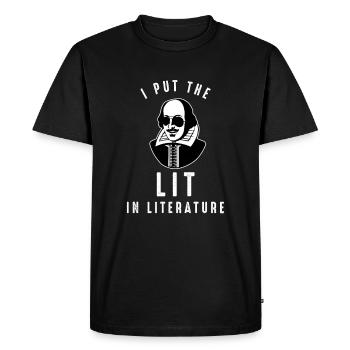 J’ai mis la lit dans la littérature lecture livres bibliothèque - T-shirt Premium bio Homme - noir - Devant - Nico (187cm)