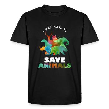 Rescue Pets Made To Save Animal Rights Supporter - Men's Premium Organic T-Shirt - black - Front - Nico (187cm)