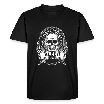 Je fais saigner les gens - T-shirt Premium bio Homme - noir - Devant - Nico (187cm)