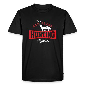 Mangez Sommeil Chasse Répétez Feral Faune Cerf - T-shirt Premium bio Homme - noir - Devant - Nico (187cm)