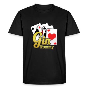 Cartes Gin Rummy Jeu TwoPlayer Card French Cards - T-shirt Premium bio Homme - noir - Devant - Nico (187cm)