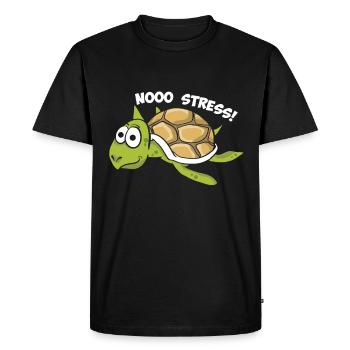 Tortues drôles sans stress Tortue aigue-marine - T-shirt Premium bio Homme - noir - Devant - Nico (187cm)