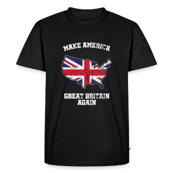 Make America Great Britain Again Drapeau britannique - T-shirt Premium bio Homme - noir - Devant - Nico (187cm)