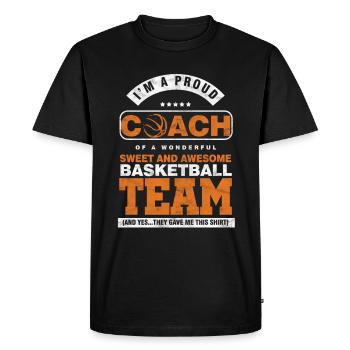 Je suis fier entraîneur joueurs de l'équipe de basket-ball MVP - T-shirt Premium bio Homme - noir - Devant - Nico (187cm)