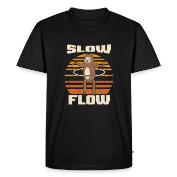 Slow Flow Retro Vintage Hula Hoop Hula Hooping - Men's Premium Organic T-Shirt - black - Front - Nico (187cm)