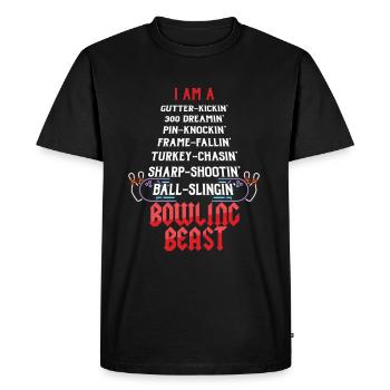 Bowlers Pins Skittles Alley Équipe de bowling Ten Pins - T-shirt Premium bio Homme - noir - Devant - Nico (187cm)