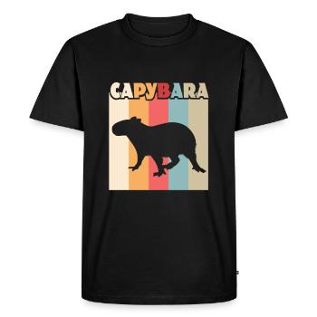 Capybara Vintage Retro Whisperer Large Rodents - Men's Premium Organic T-Shirt - black - Front - Nico (187cm)