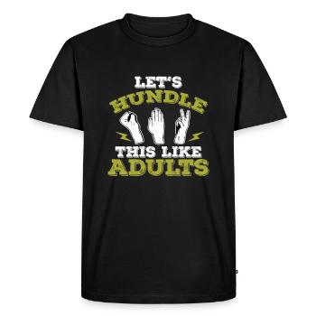 Jeu de mains Rock Paper Scissor Psychology Hilarious - T-shirt Premium bio Homme - noir - Devant - Nico (187cm)