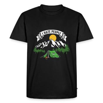 Feu de camp Boire des campeurs Voyager Voyager Nature - T-shirt Premium bio Homme - noir - Devant - Nico (187cm)