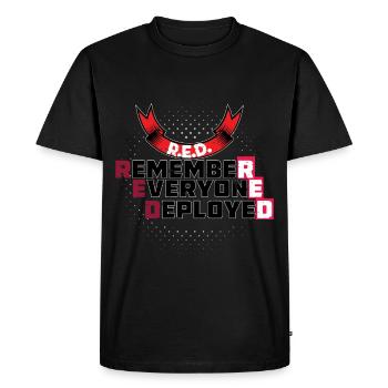 Vétéran des Marines Soldat de l'Armée Marine RED Remember - T-shirt Premium bio Homme - noir - Devant - Nico (187cm)