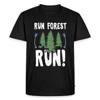 Funny Camper Run Forest Run Environmental - Men's Premium Organic T-Shirt - black - Front - Nico (187cm)