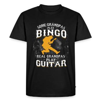 Groupes Guitaristes Bassistes Music Lovers Real - T-shirt Premium bio Homme - noir - Devant - Nico (187cm)