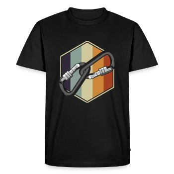 Cadeau de boucle en métal de verrouillage pour randonneurs alpinistes - T-shirt Premium bio Homme - noir - Devant - Nico (187cm)