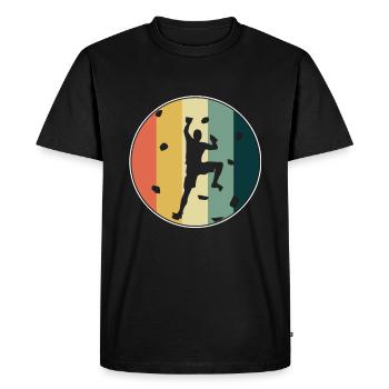 Boulder Vintage Mur Escalade Sport Cadeau - T-shirt Premium bio Homme - noir - Devant - Nico (187cm)