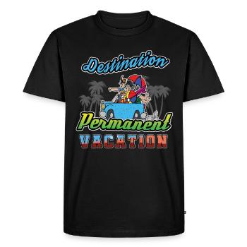 Destination vacances permanentes Drôles de vétérans - T-shirt Premium bio Homme - noir - Devant - Nico (187cm)
