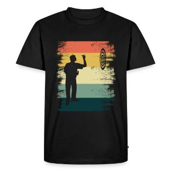 Tungsten Throwers Dartsmith Gift Vintage Dart - Men's Premium Organic T-Shirt - black - Front - Nico (187cm)