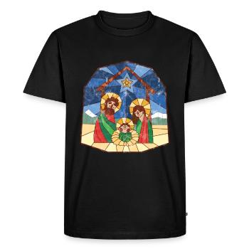 Nativité naissance de Jésus-Christ cadeau de Noël - T-shirt Premium bio Homme - noir - Devant - Nico (187cm)