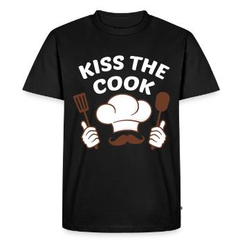 Kiss The Cook Cool Cooking Chef Gift - T-shirt Premium bio Homme - noir - Devant - Nico (187cm)