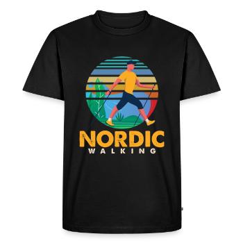 Trekking Trekkers Mountains Mountaineering - Men's Premium Organic T-Shirt - black - Front - Nico (187cm)