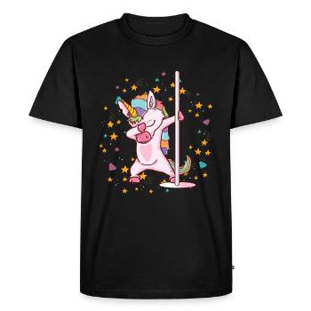 Pole Dancing Unicorn Cute Funny Pole Dance Gift - T-shirt Premium bio Homme - noir - Devant - Nico (187cm)