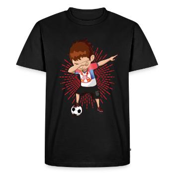 Football Dab Serbie Serbes Footballeur serbe - T-shirt Premium bio Homme - noir - Devant - Nico (187cm)