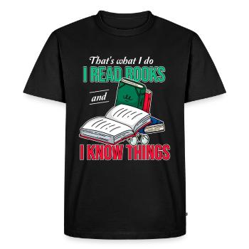 Bookish Book Lover Bibliophile I Read Books And I - Men's Premium Organic T-Shirt - black - Front - Nico (187cm)
