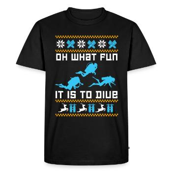 Oh What Fun It Is To Dive Ugly Christmas Sweater - Men's Premium Organic T-Shirt - black - Front - Nico (187cm)