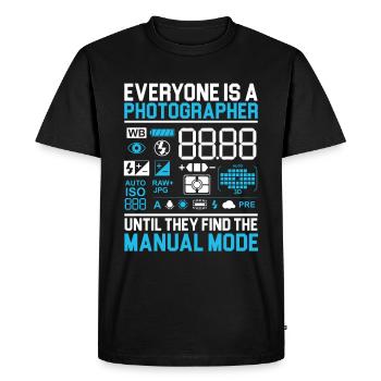 Tout le monde est un photographe photographe - T-shirt Premium bio Homme - noir - Devant - Nico (187cm)