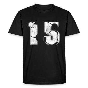 Soccer 15 th Birthday Celebration Sports Gift - Men's Premium Organic T-Shirt - black - Front - Nico (187cm)