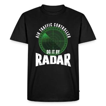 Contrôleur aérien radar Vintage - T-shirt Premium bio Homme - noir - Devant - Nico (187cm)