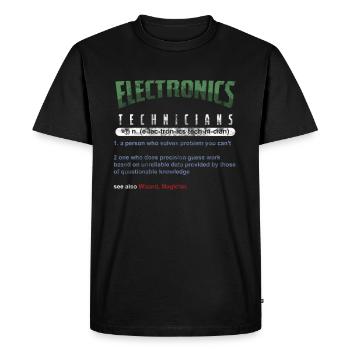 Electronics Technicians Technical Gift - Men's Premium Organic T-Shirt - black - Front - Nico (187cm)
