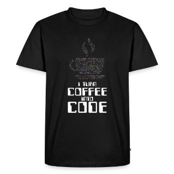 I Turn Coffee Into Code Coder Coding HTML Gift - Men's Premium Organic T-Shirt - black - Front - Nico (187cm)