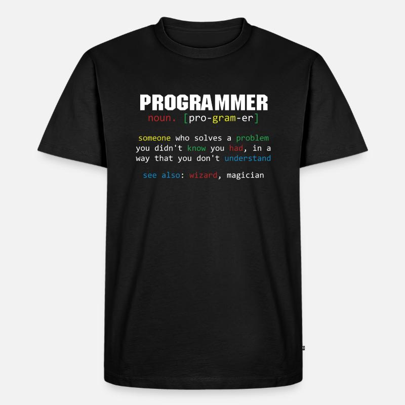 Programmer Definition Coder Programming Coding - Men's Premium Organic T-Shirt - black