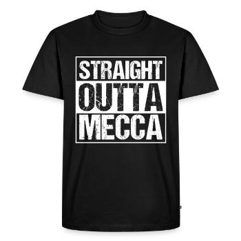 Straight Outta Mecca Hajj Islam Muslim Mosque Gift - Men's Premium Organic T-Shirt - black - Front - Nico (187cm)