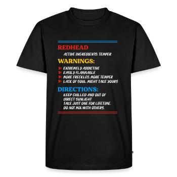 Redhead Red Hair Ginger Freckles Redheads Gift - Men's Premium Organic T-Shirt - black - Front - Nico (187cm)