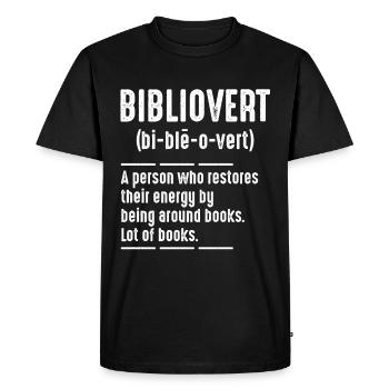 Bibliovert Bibliophile Bookish Book Lover - T-shirt Premium bio Homme - noir - Devant - Nico (187cm)