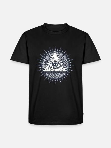 Illuminati Conspiracy Masonic Triangle Mandala - Men's Premium Organic T-Shirt - black
