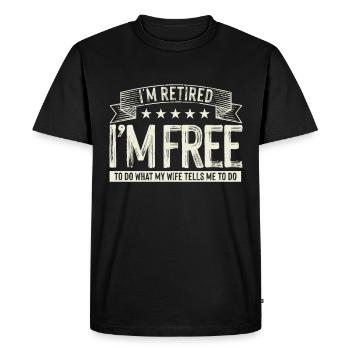 Cadeau de grand-père de retraite gratuit pour époux à la retraite - T-shirt Premium bio Homme - noir - Devant - Nico (187cm)